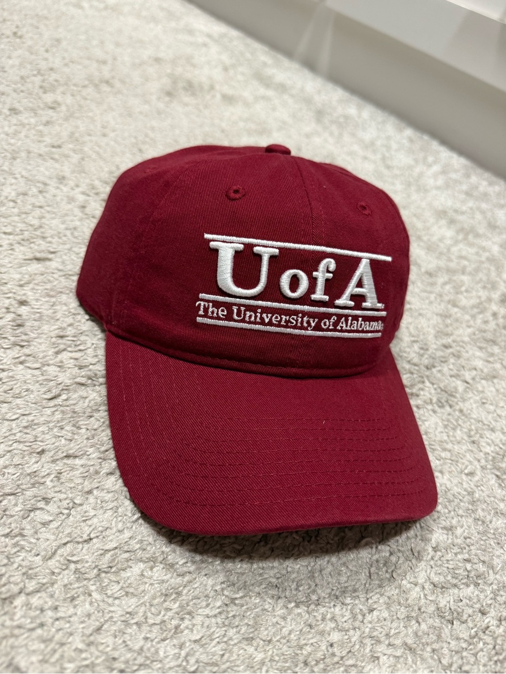 The Game Maroon U of A University of Alabama Baseball Cap with White Embroidery